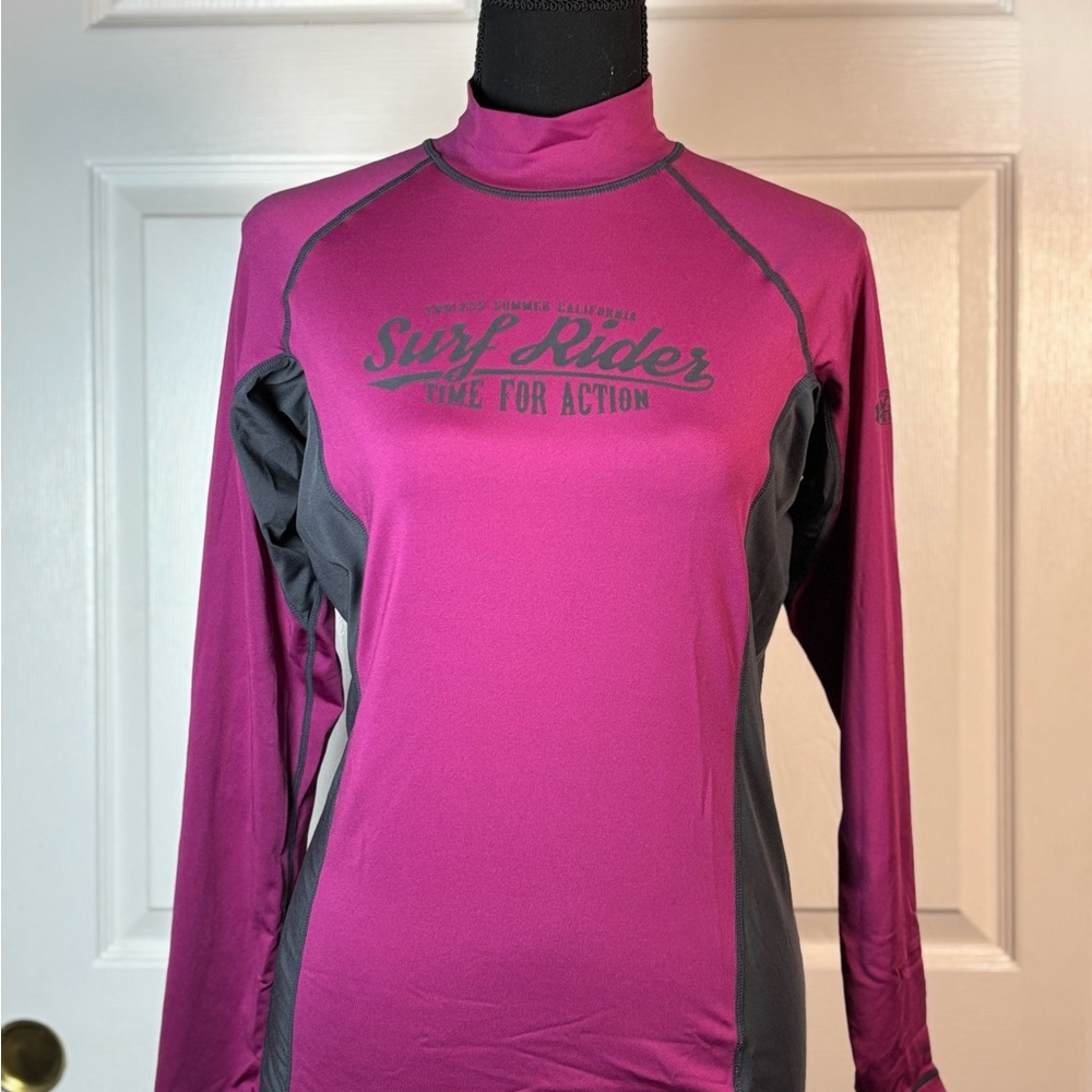 Tesla Gears Women's Pink Long Sleeve Rash Guard Swim Shirt Size Large
